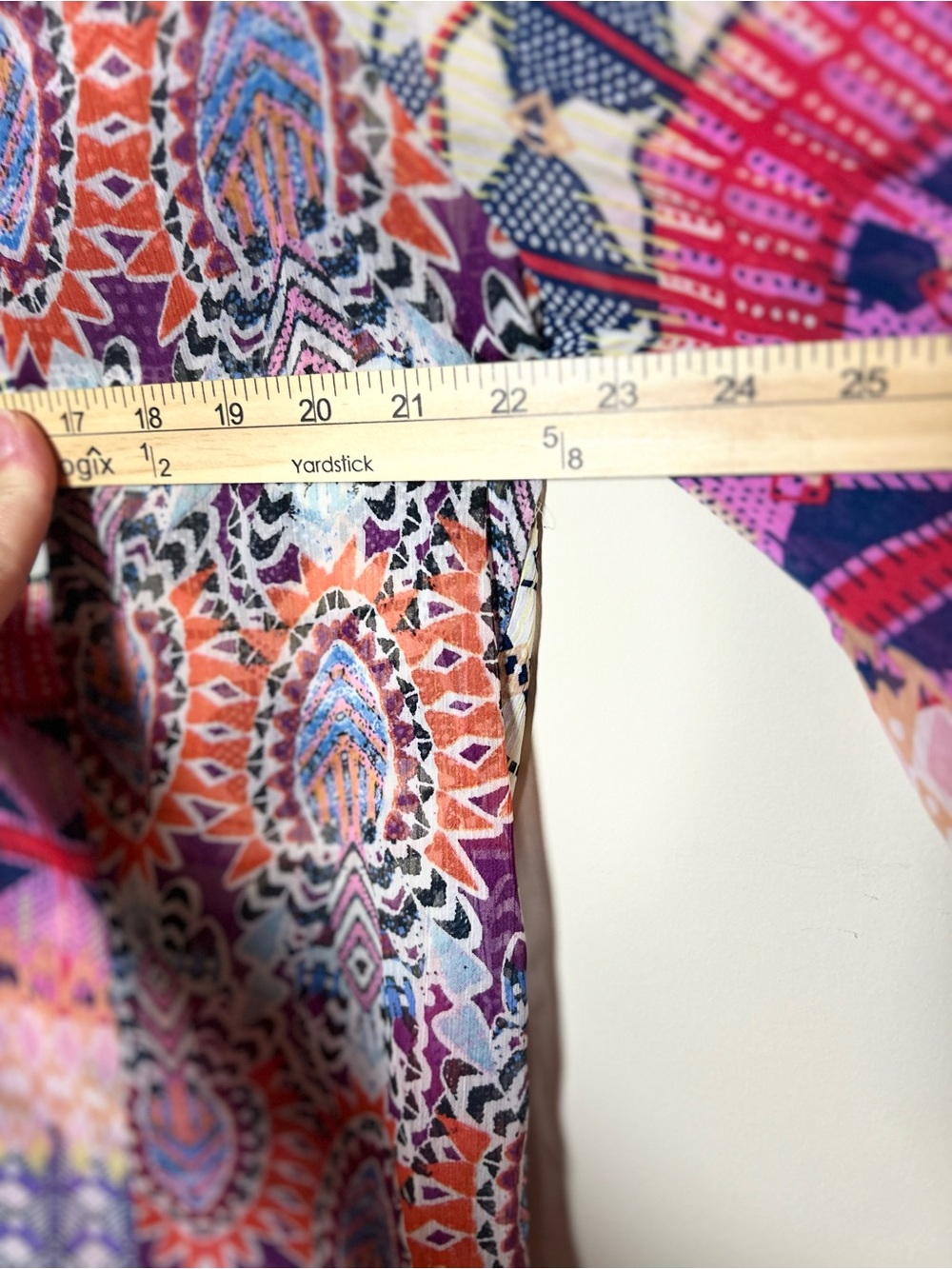 Vibrant Multicolor Printed Boho Tunic Top - Pink & Navy, Anthropologie brand - Picture 7 of 7